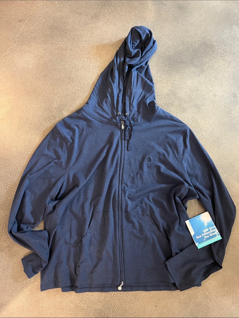 Coolibar Navy Seaside Hoodie Women’s XL SPF 50 NWT